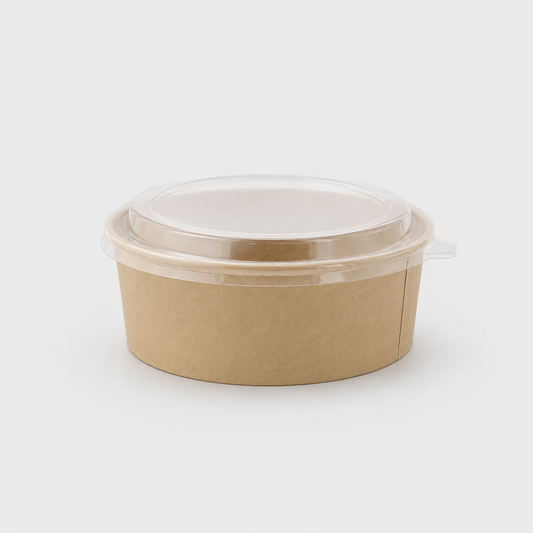 Combo ensaladera cartón kraft con tapa PET. Varias capacidades - 250 Uds. - Klimer