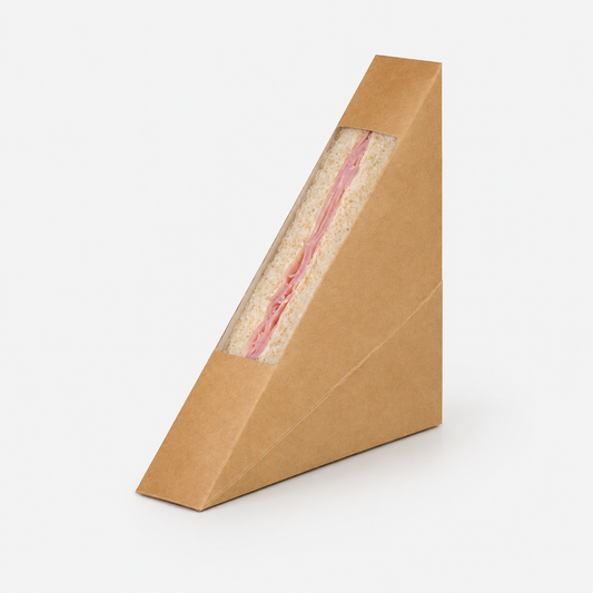 Envase triangular para sandwich. 2.6 x 12.3 x 12.3 cm - 500 Uds.