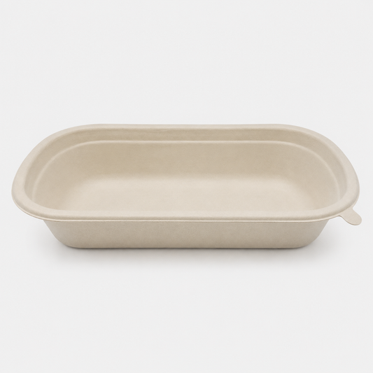 Envase de fibra de trigo. 22.9 x 13.4 x 4.4 cm. 750 ml - 500 Uds. - Klimer