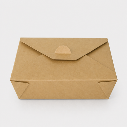 Caja biodegradable de cartón kraft 21.2 x 16 x 6.4 cm. 2000 ml - 200 uds - Klimer