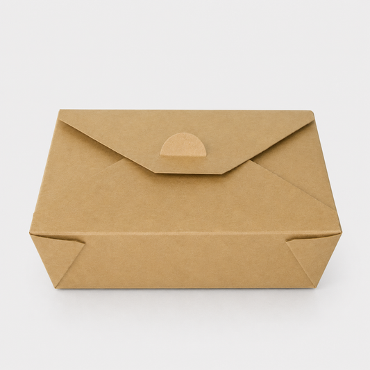 Caja biodegradable de cartón kraft 21.2 x 16 x 6.4 cm. 2000 ml - 200 uds - Klimer