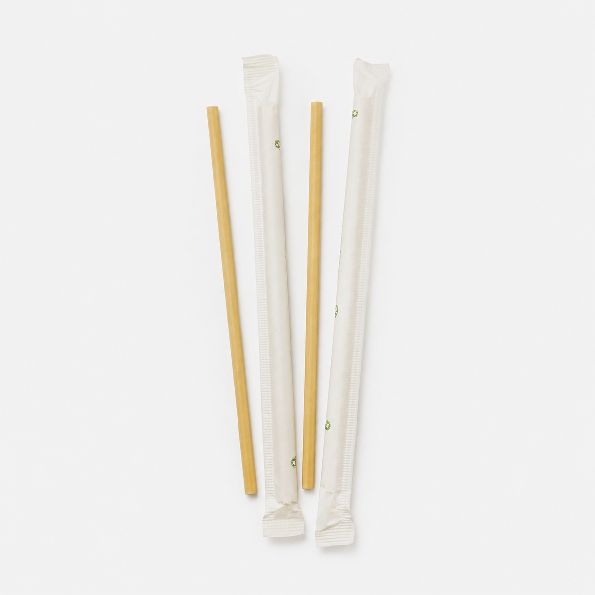 Biodegradable straws with sleeve. Ø8 x 23 cm. 2500 units