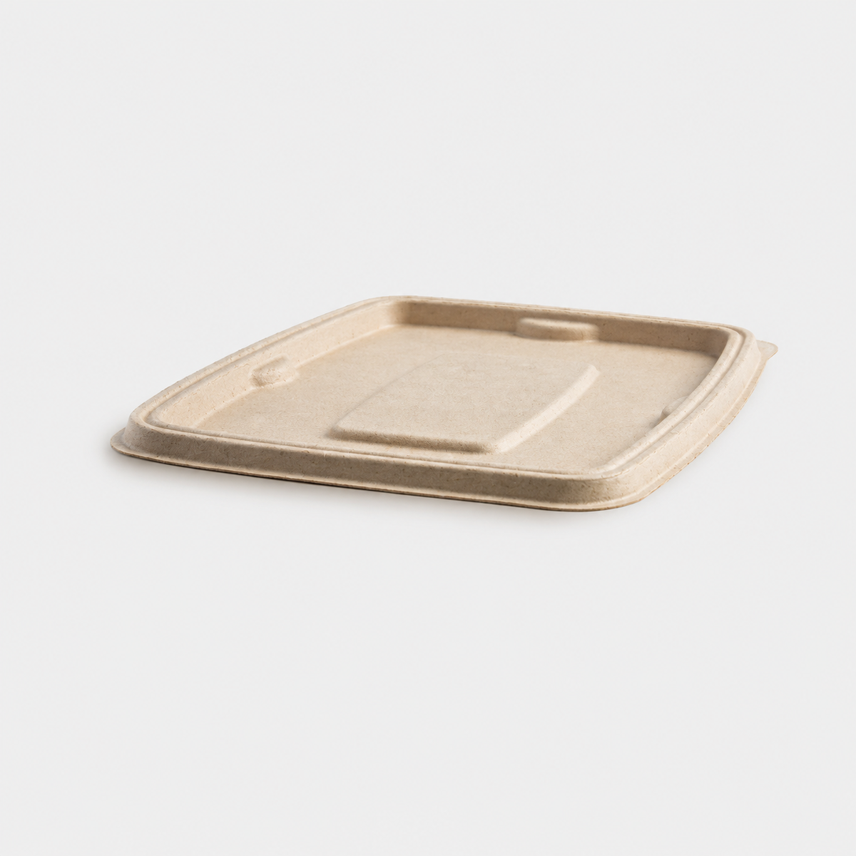 Tapa rectangular caña de azúcar compostable para envase hermético. 19,6 x 15,3 cm - 600 Ud. - Klimer