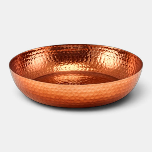 Fuente martillada acabado cobre para buffet. Ø44 x 7.2 cm - 1 ud
