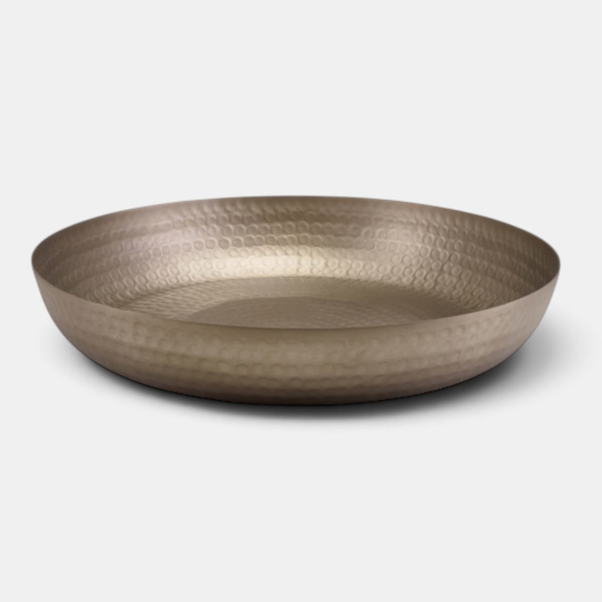 Fuente martillada acabado acero vintage para buffet. Ø44 x 7.2 cm - 1 ud.