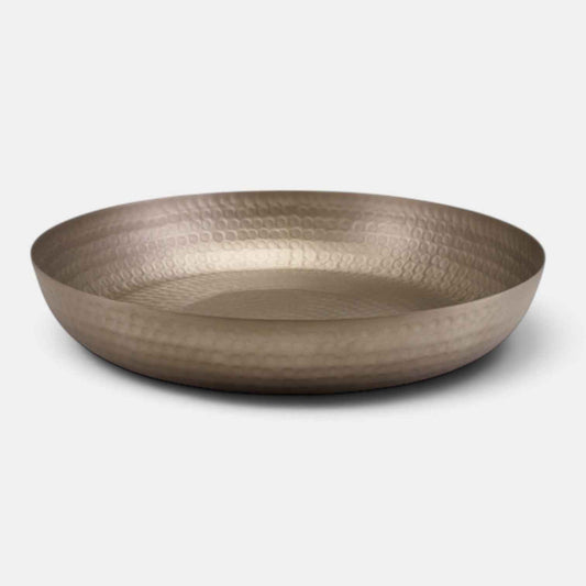 Fuente martillada acabado acero vintage para buffet. Ø44 x 7.2 cm - 1 ud.