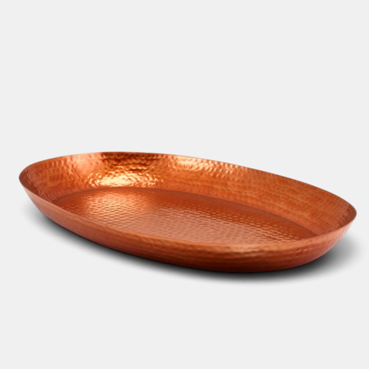 Fuente ovalada martillada acabado cobre para buffet. 56 x 39 x 6 cm - 1 ud.