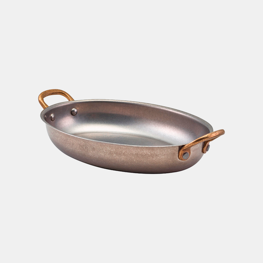 Vintage oval steel casserole dish