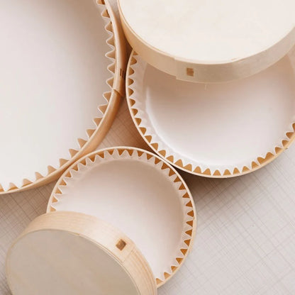 Caja de madera horneable + Papel de cocción. ø13.3 x 5.1 cm. 450 ml - 60 uds.