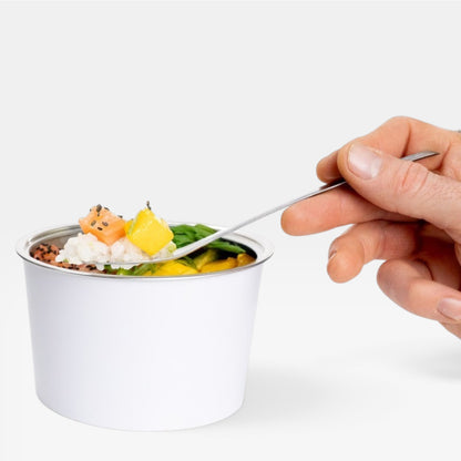 Bol de cartón blanco para comida caliente con tapa. 750 ml - 250 uds.
