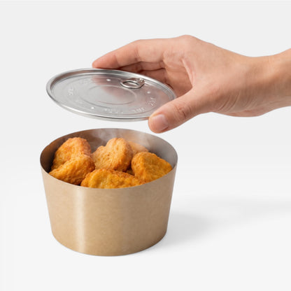Bol kraft para comida caliente con tapa. 1000 ml - 250 uds.