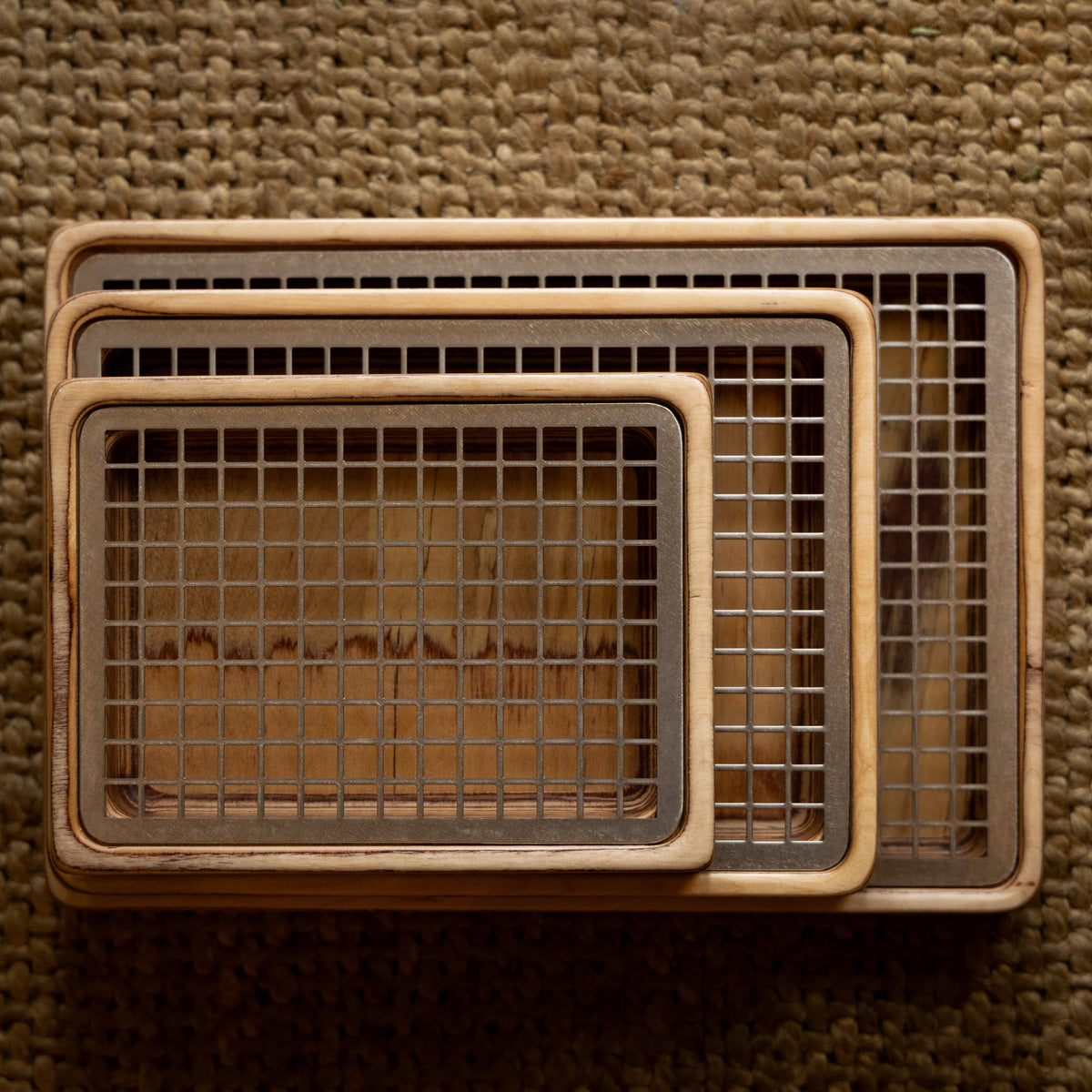 Rejilla para bandeja rectangular de madera. 20 x 15 cm - 1 ud.