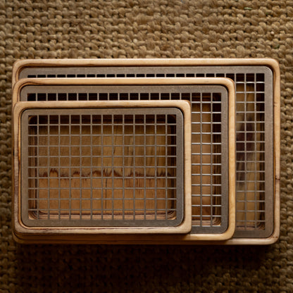 Rejilla para bandeja rectangular de madera. 20 x 15 cm - 1 ud.
