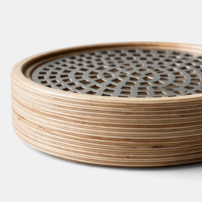 Bandeja redonda de madera apta para lavavajillas. Ø30 x 4 cm - 1 ud.