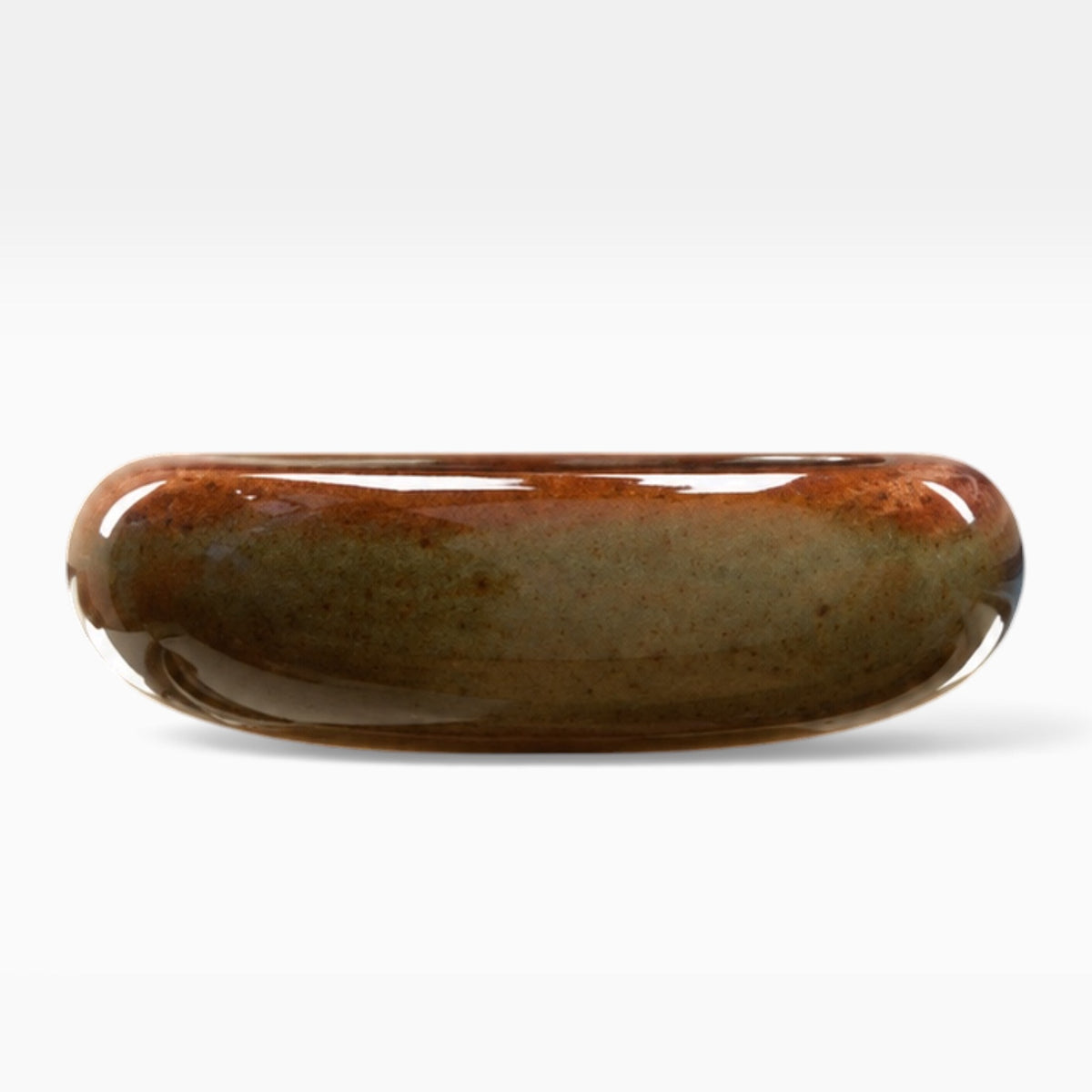 Bol Hazel marrón-rojo de porcelana. Ø17 x 4,5 cm - 6 uds.