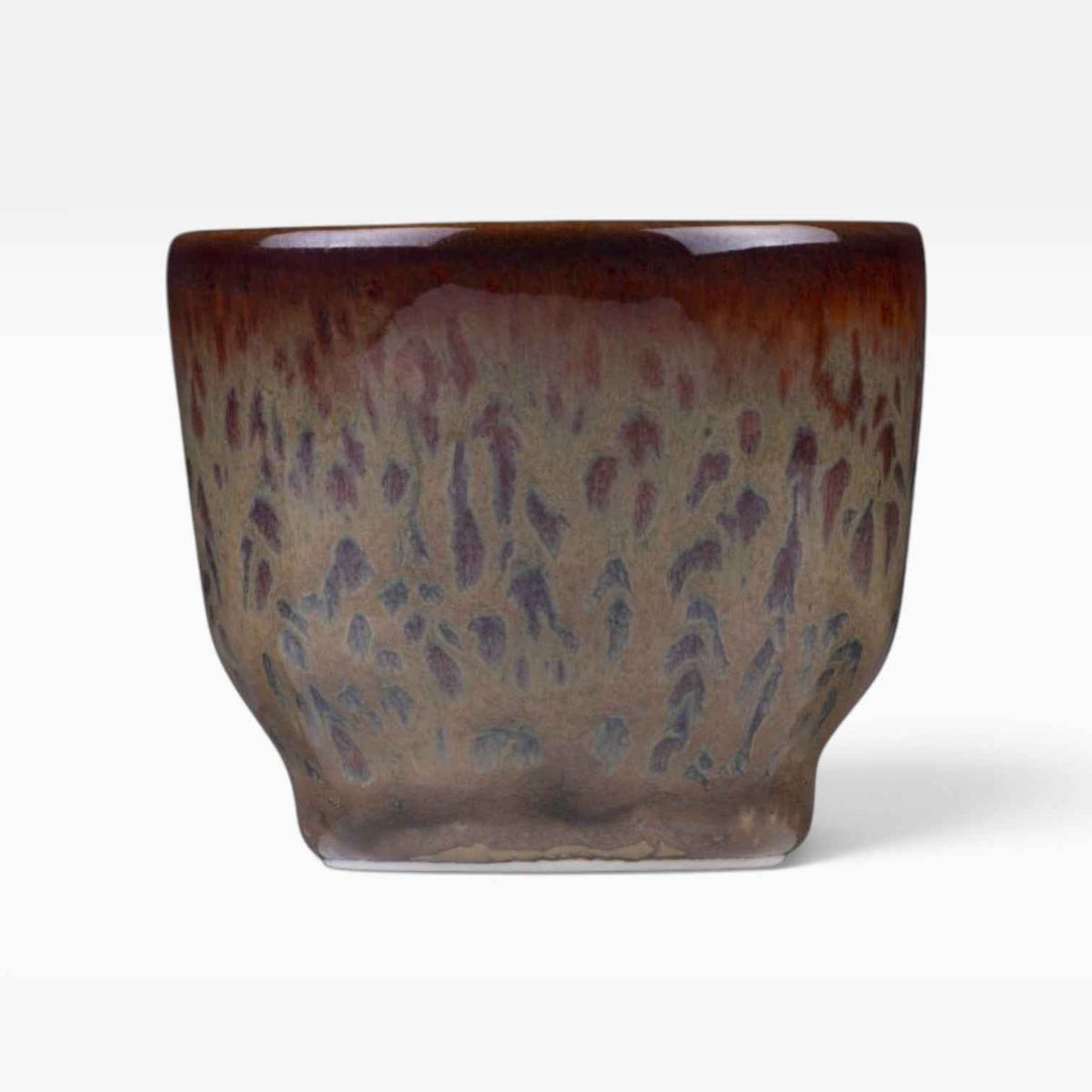 Taza sin asa Hazel marrón-rojo de porcelana. 8 cl - 12 uds.