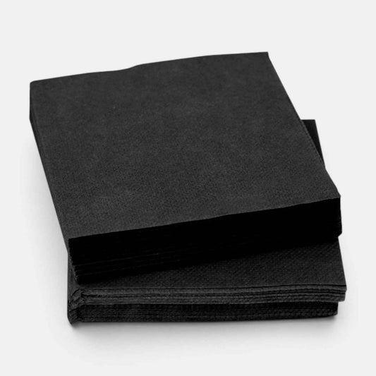Servilleta de papel negra 2 capas. 20 x 20 cm - 6000 uds.
