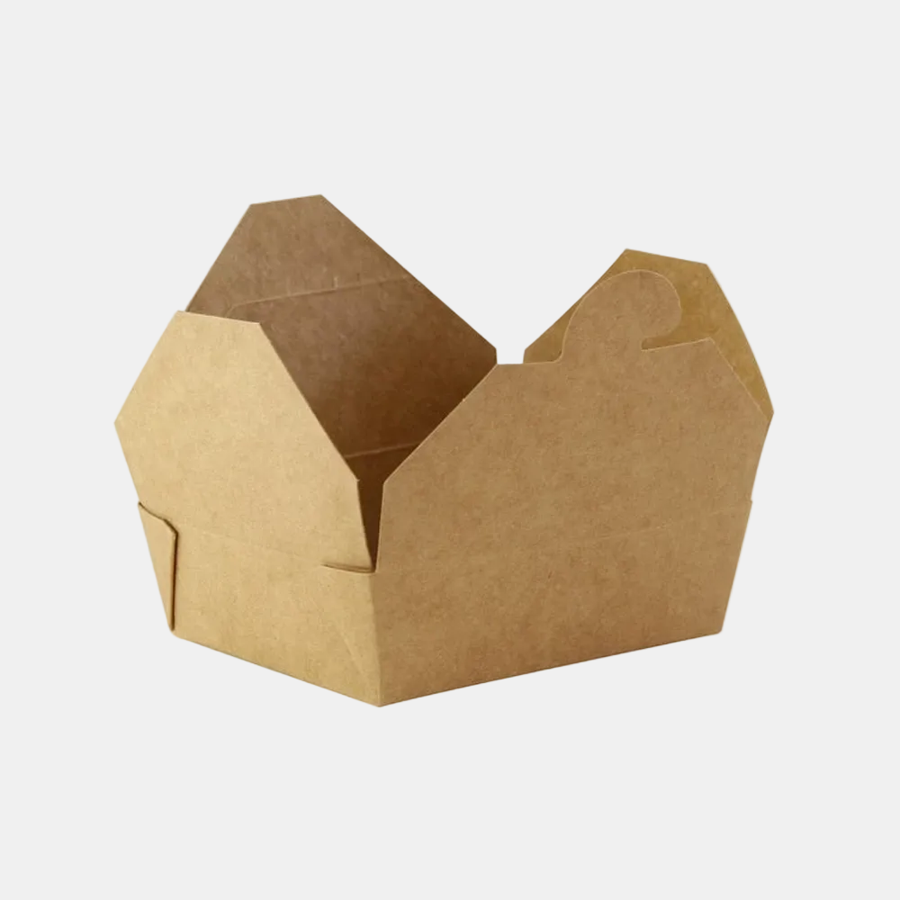 Caja biodegradable de cartón kraft 21.2 x 16 x 6.4 cm. 2000 ml - 200 uds - Klimer