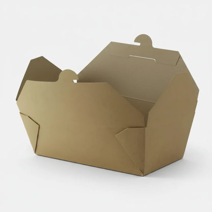 Caixa biodegradável de cartão kraft. 18.5 x 10.5 x 6 cm. 1000 ml - 250 unid.