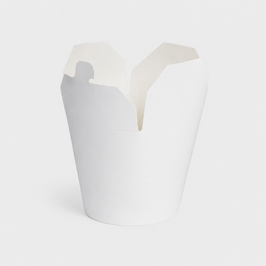 Caja plegable Noodle blanca. 10.5 x 9 x 12 cm. 950 ml - 500 Uds. - Klimer