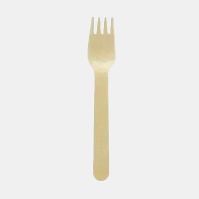 Tenedor de madera biodegradable 15,8 cm - 2000 Uds - Klimer