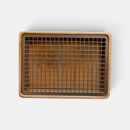 Bandeja rectangular de madera apta para lavavajillas. 26 x 19 x 4 cm - 1 ud.