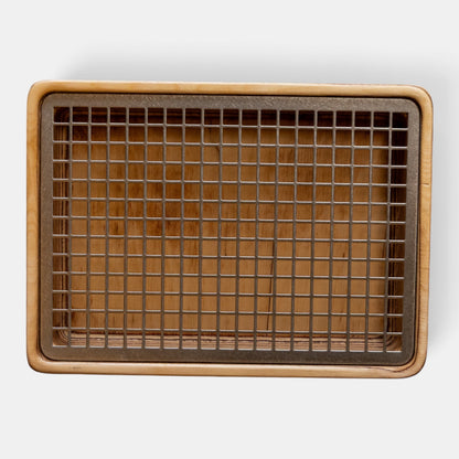 Bandeja rectangular de madera apta para lavavajillas. 32.5 x 22.5 x 4 cm - 1 ud.